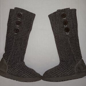 WOMEN'S UGG CARDY SWEATER BOOTS GRAY SIZE 8